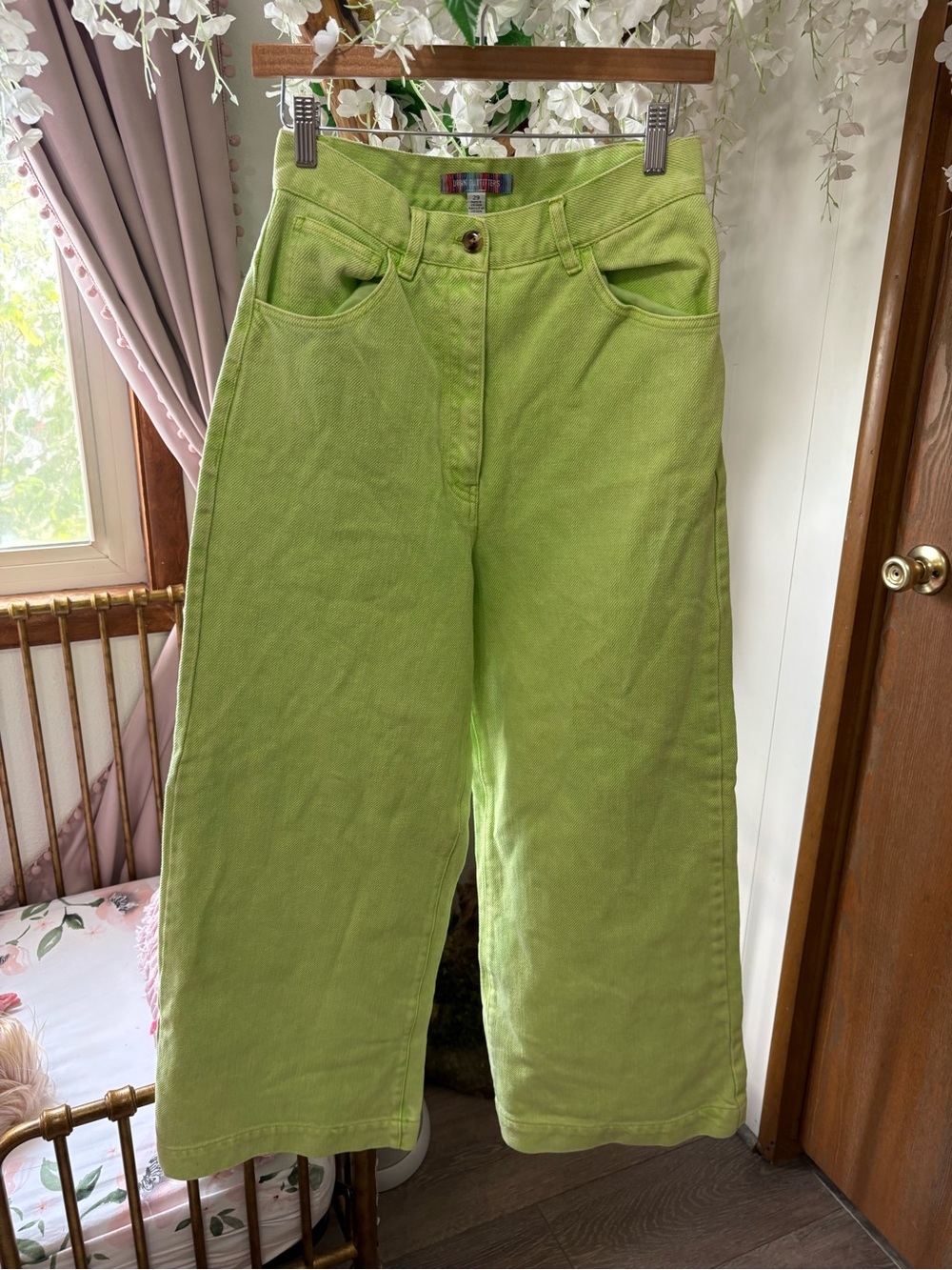 Urban Outfitters Lime Green Wide-Leg Jeans